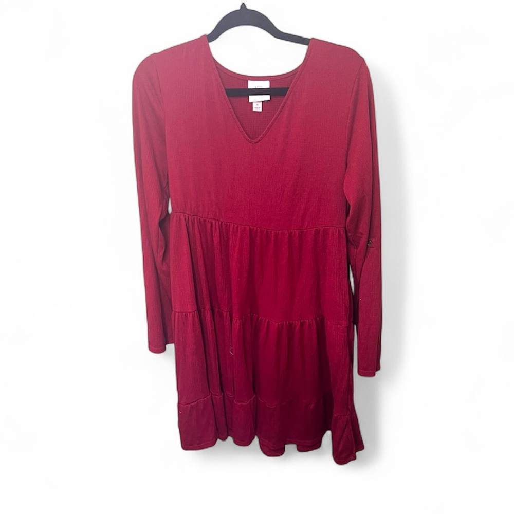 Knox Rose Women’s Medium Red A Line V-Neck Little Red Dress - M